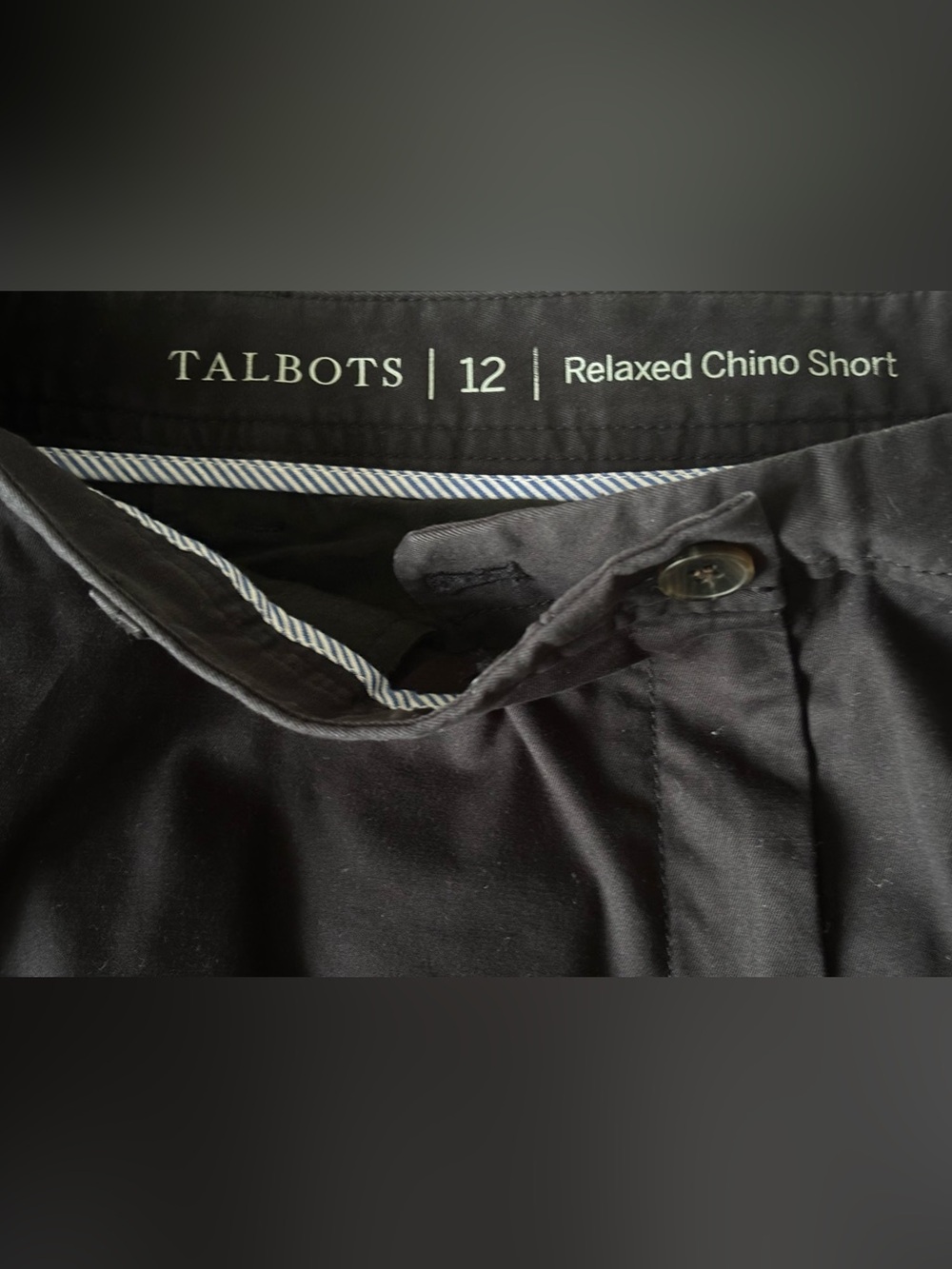 Talbots Relaxed Chino Shorts Black Size 12 - Picture 3 of 4